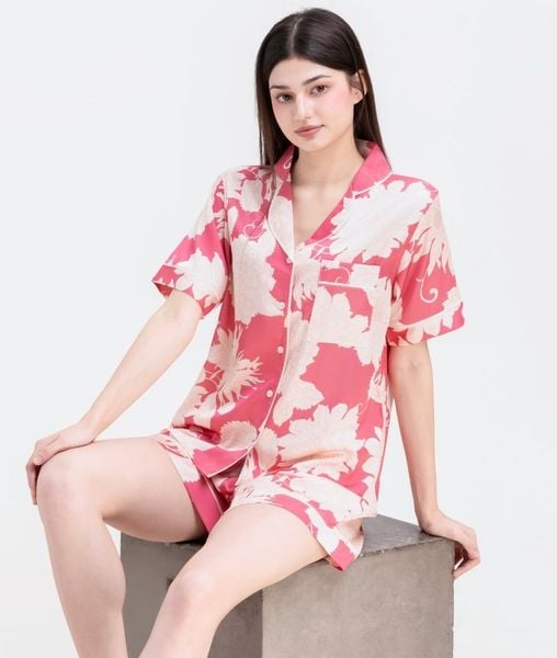 [LUXURY] Pijama Lụa Quần Ngắn Hoa Mẫu Đơn