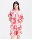  [LUXURY] Pijama Lụa Quần Ngắn Hoa Mẫu Đơn 