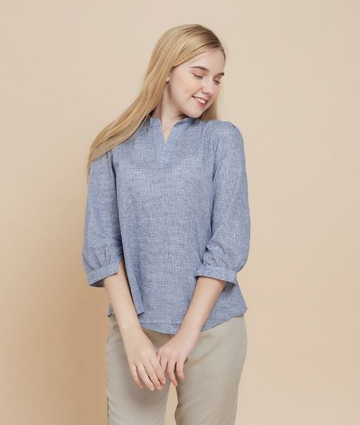 Áo sơ mi nữ KiKi Top cổ V