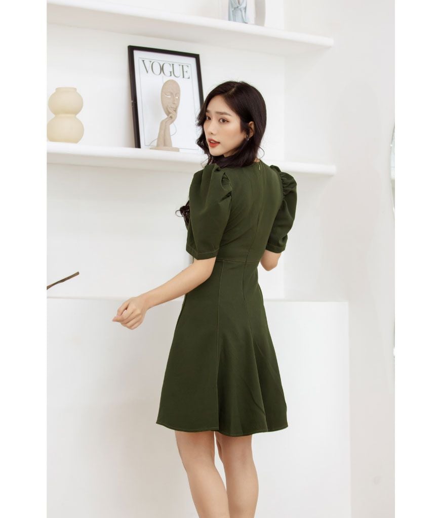  Đầm Ngắn Tùng Xòe Tay Bồng Sala 