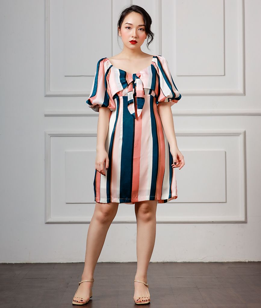  Đầm chít eo tay phồng Yuko 