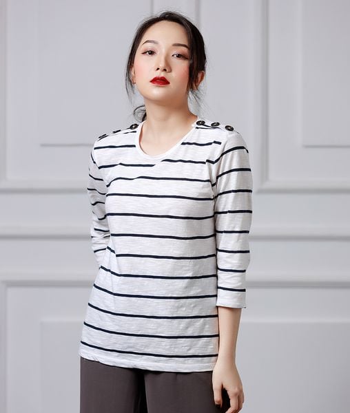 Áo Thun Tay Lửng Nút Vai Misa