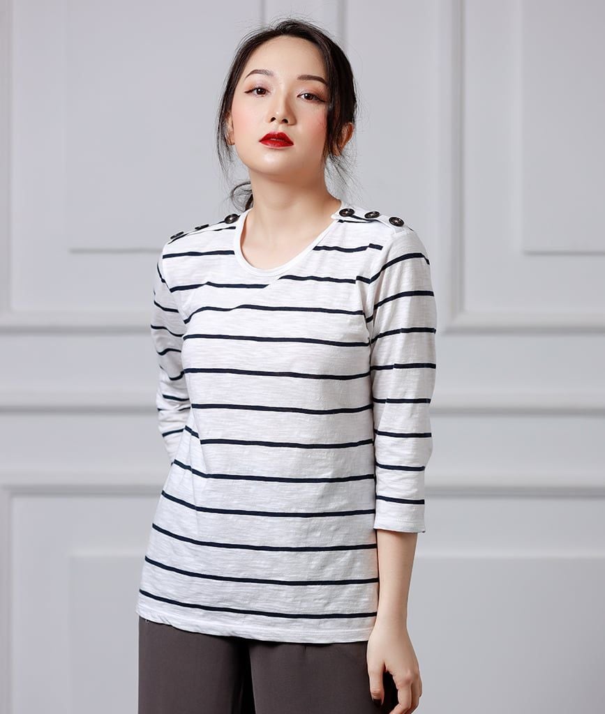  Áo Thun Tay Lửng Nút Vai Misa 