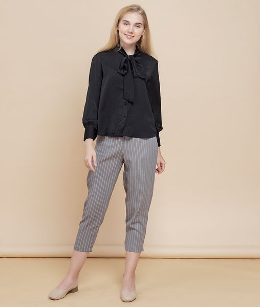 Áo sơ mi nữ  Bowi cổ tròn tay dài