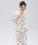  [LUXURY] Pijama Lụa In Chim Sẻ 