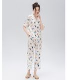  [LUXURY] Pijama Lụa In Chim Sẻ 