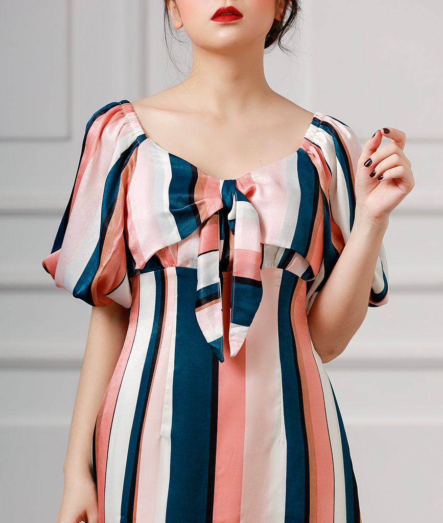  Đầm chít eo tay phồng Yuko 