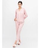  PJ Lụa Tay Dài Màu Hồng 