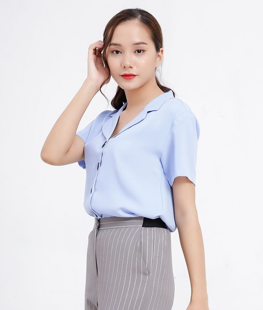 Mua Áo sơ mi nữ trơn GINDY form rộng tay ngắn cổ vest dáng suông nhiều màu sơmi kiểu Hàn Quốc A5145 Trắng L tại GINDY #12 Mua Áo sơ mi nữ trơn GINDY form rộng tay ngắn cổ vest dáng suông nhiều màu sơmi kiểu Hàn Quốc A5145 Trắng L tại GINDY
