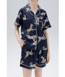  [LUXURY] Pijama Lụa Ngắn In Ngựa Xanh 