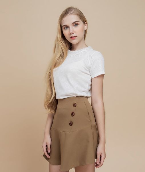 Chân váy nữ kiểu Botton Skirt xòe đuôi cá