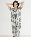  [LUXURY] Pijama Lụa Cao Cấp Hoa Đen 