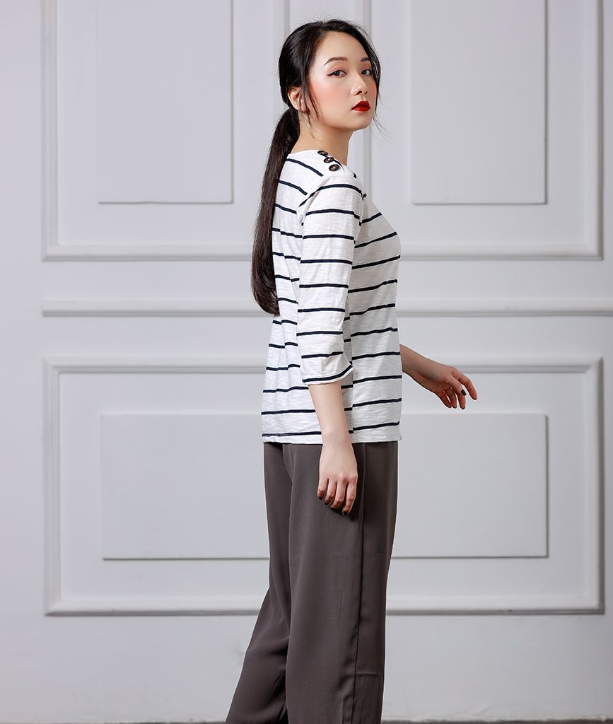  Áo Thun Tay Lửng Nút Vai Misa 