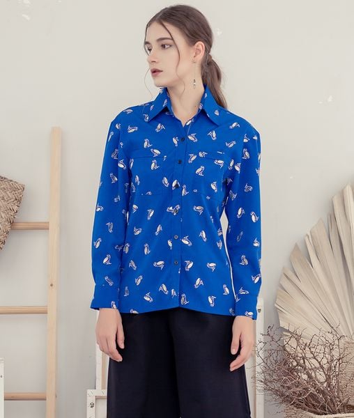 Áo sơ mi tay dài Cici Shirt – Blue