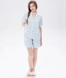  [LUXURY] Pijama Lụa Quần Ngắn In Caro 