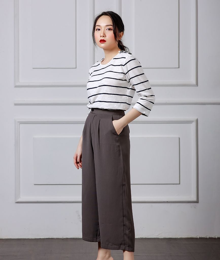  Áo Thun Tay Lửng Nút Vai Misa 