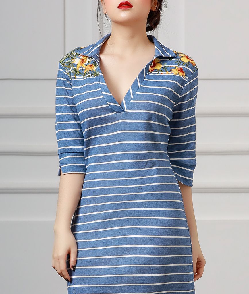  Đầm Thun Midi Cổ Trụ Adie 