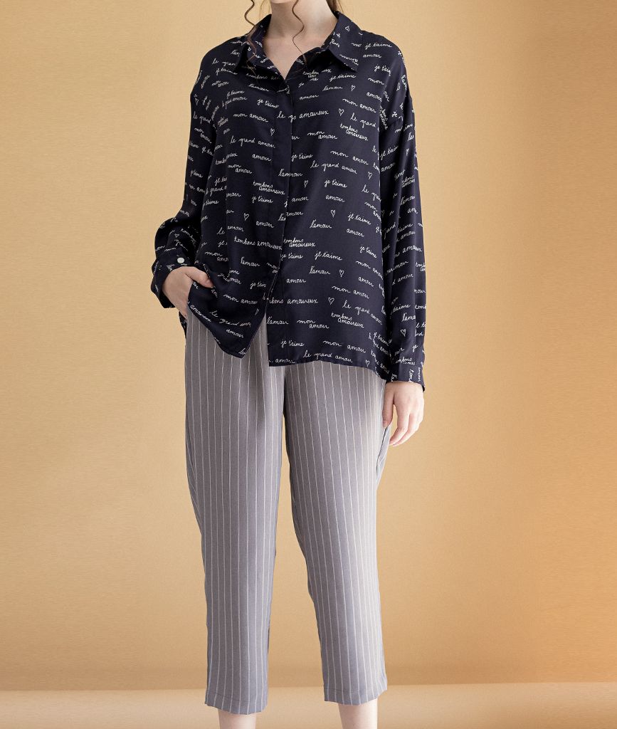  Quần baggy nữ ống suông  Sin pant Stripe 