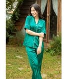  Pijama Lụa Xanh Rêu 