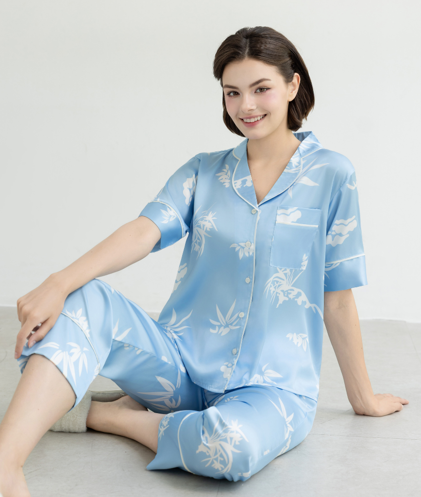  [LUXURY] Pijama Lụa Cao Cấp Lá Tre 