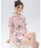  [LUXURY] Pijama Lụa Ngắn In Ngựa Hồng 