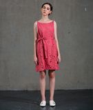  Đầm nữ dữ tiệc  Kirri ren dáng suông thắt eo sát nách 