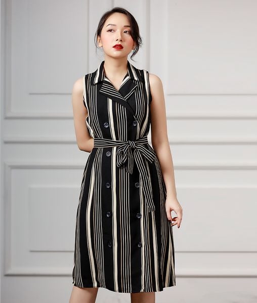 Đầm suông nữ Niki cổ vest