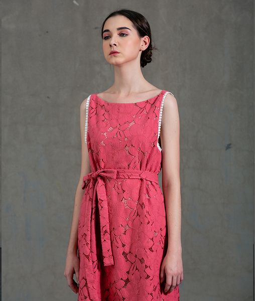 Đầm nữ dữ tiệc  Kirri ren dáng suông thắt eo sát nách