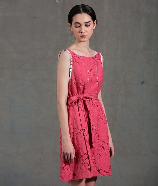 Đầm nữ dữ tiệc  Kirri ren dáng suông thắt eo sát nách