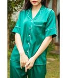  Pijama Lụa Xanh Rêu 