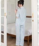  [LUXURY] Pijama Lụa In Caro 