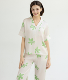  [LUXURY] Pijama Lụa Cao Cấp In Lá 