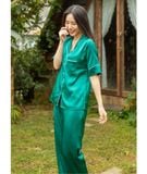  Pijama Lụa Xanh Rêu 