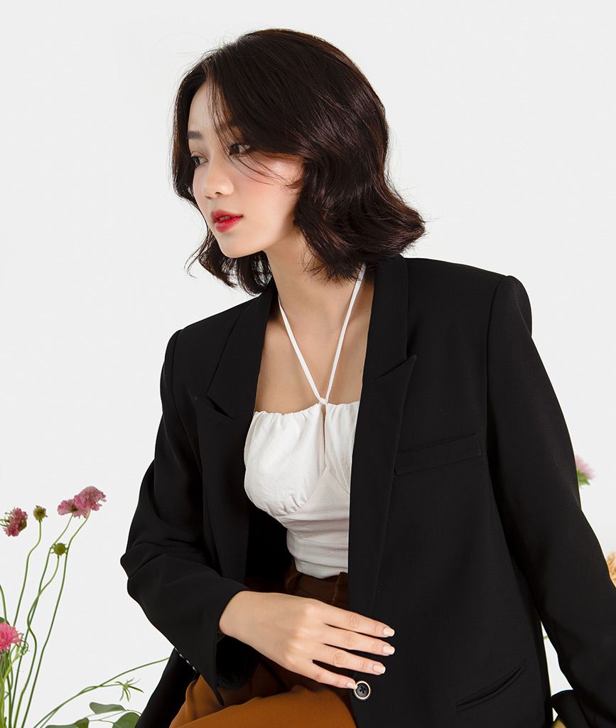 Áo blazer túi mổ form suông