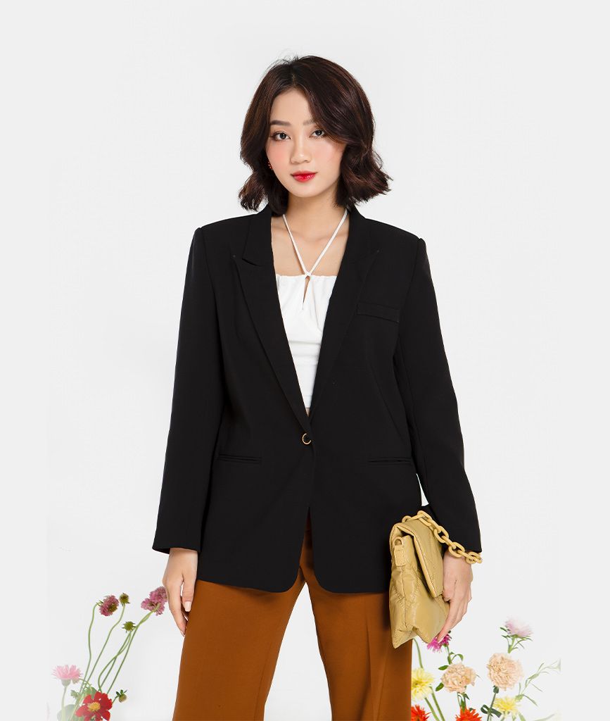 Áo blazer túi mổ form suông