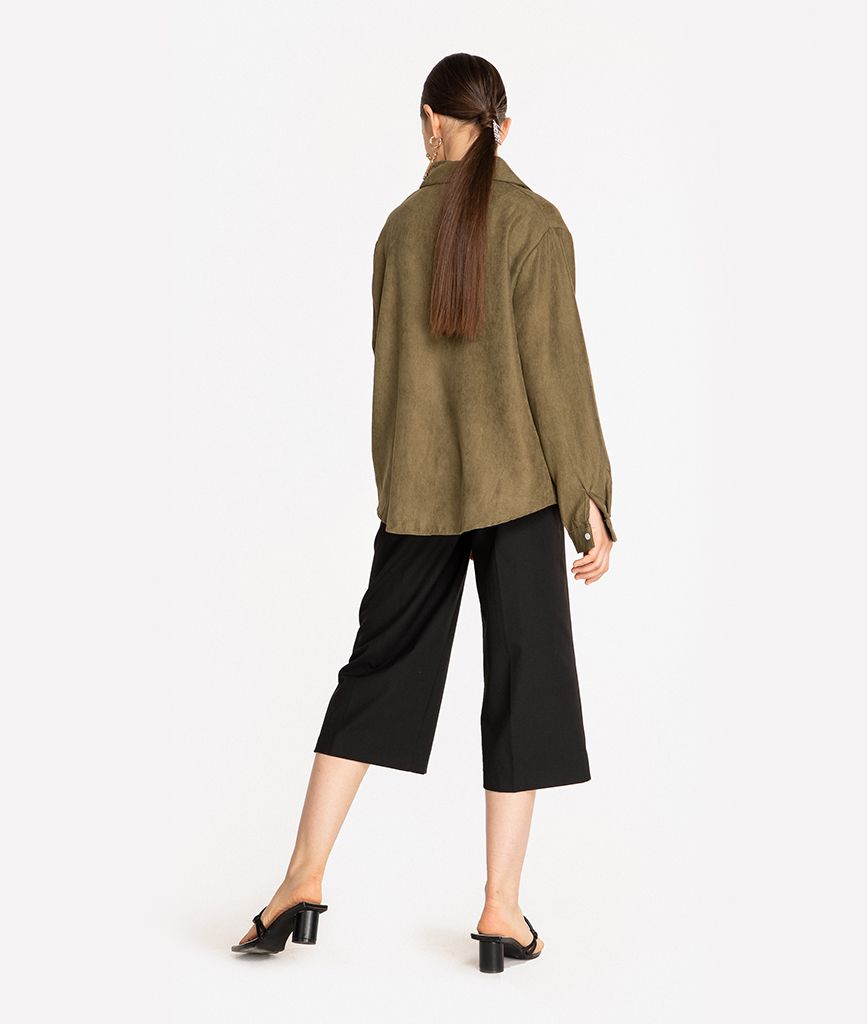 Quần culottes thô basic