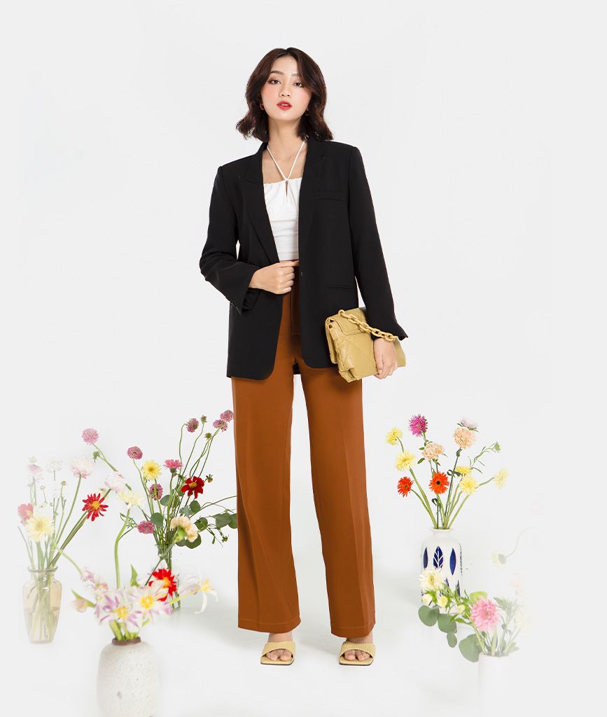 Áo blazer túi mổ form suông