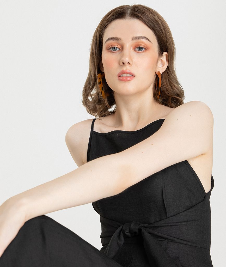 Jumpsuit nách xéo cột eo