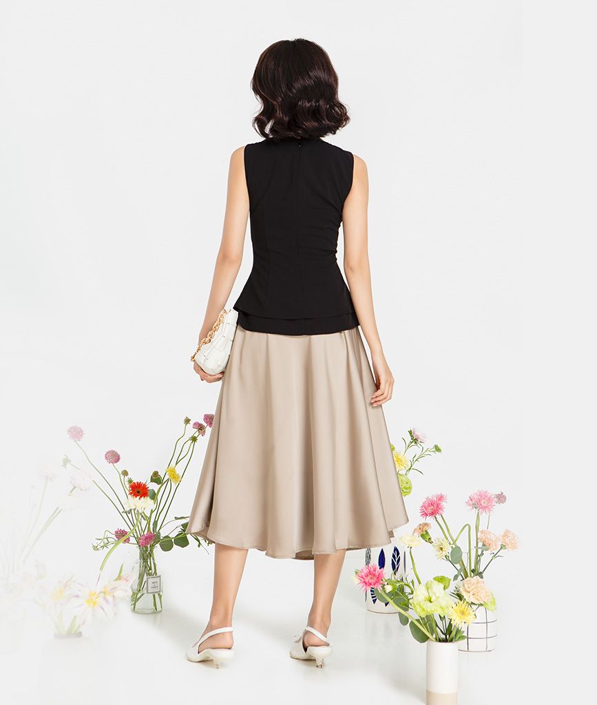 Áo  peplum cổ xếp