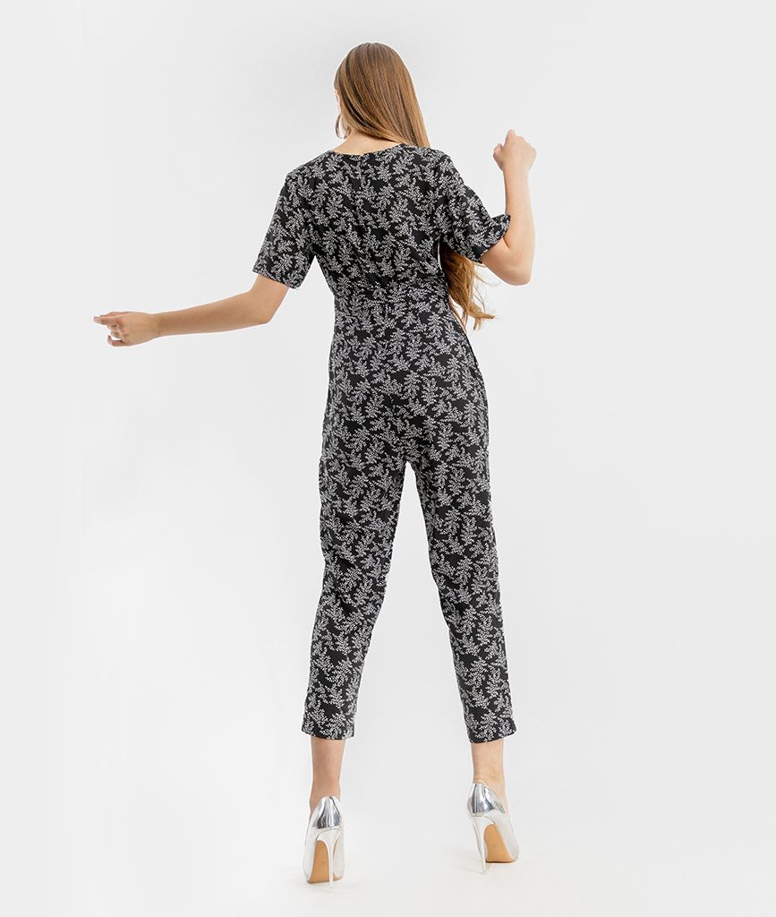 Jumpsuit voan cột nơ hông