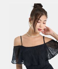 Đầm lửng bẹt vai nhún tà