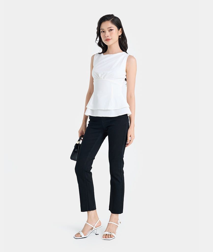 Quần jeans dài ống côn