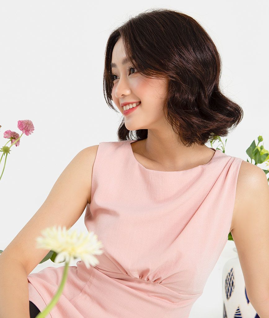 Áo  peplum cổ xếp