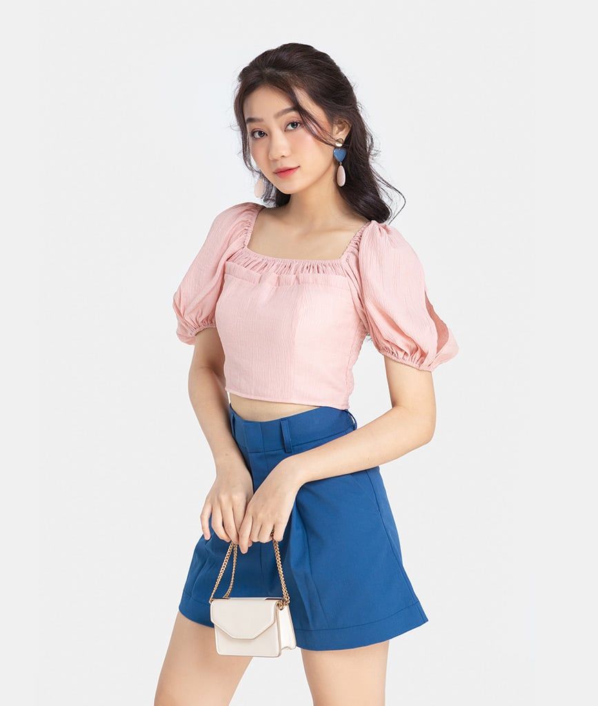 ÁO CROPTOP CỔ VUÔNG NHÚN THUN