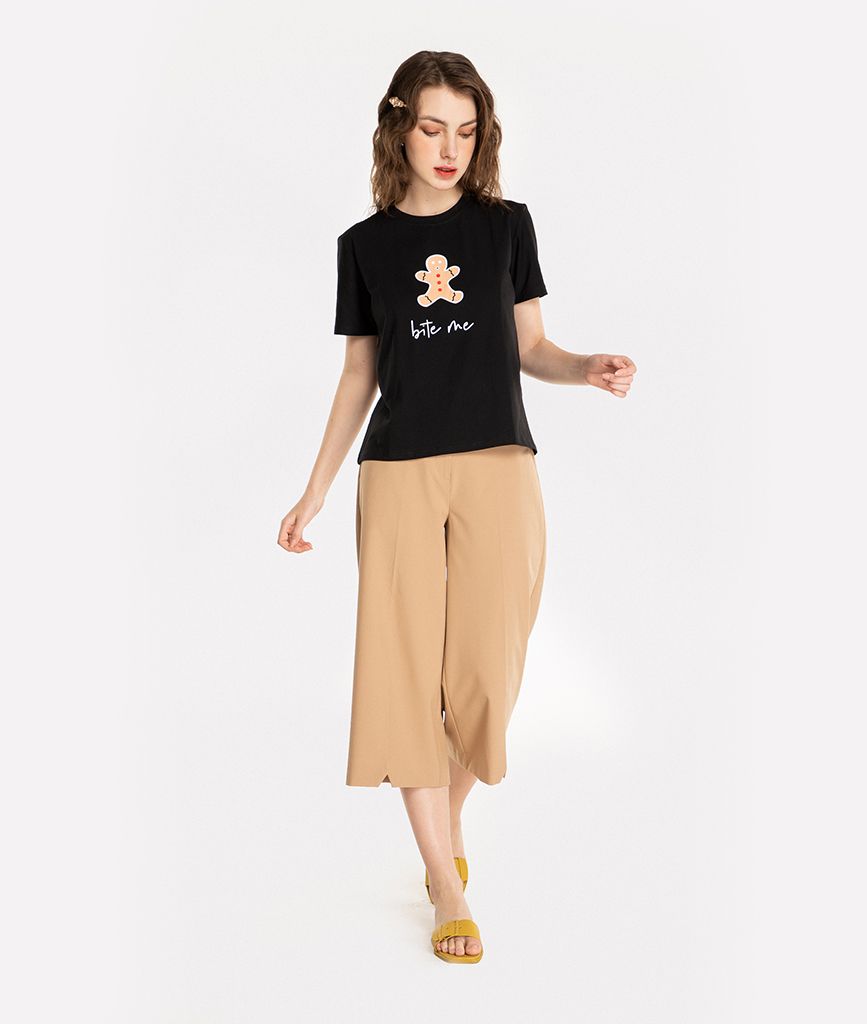 Quần culottes thô basic