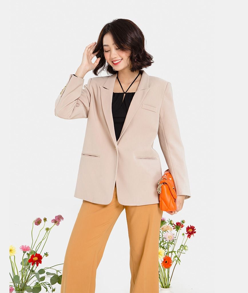 Áo blazer túi mổ form suông