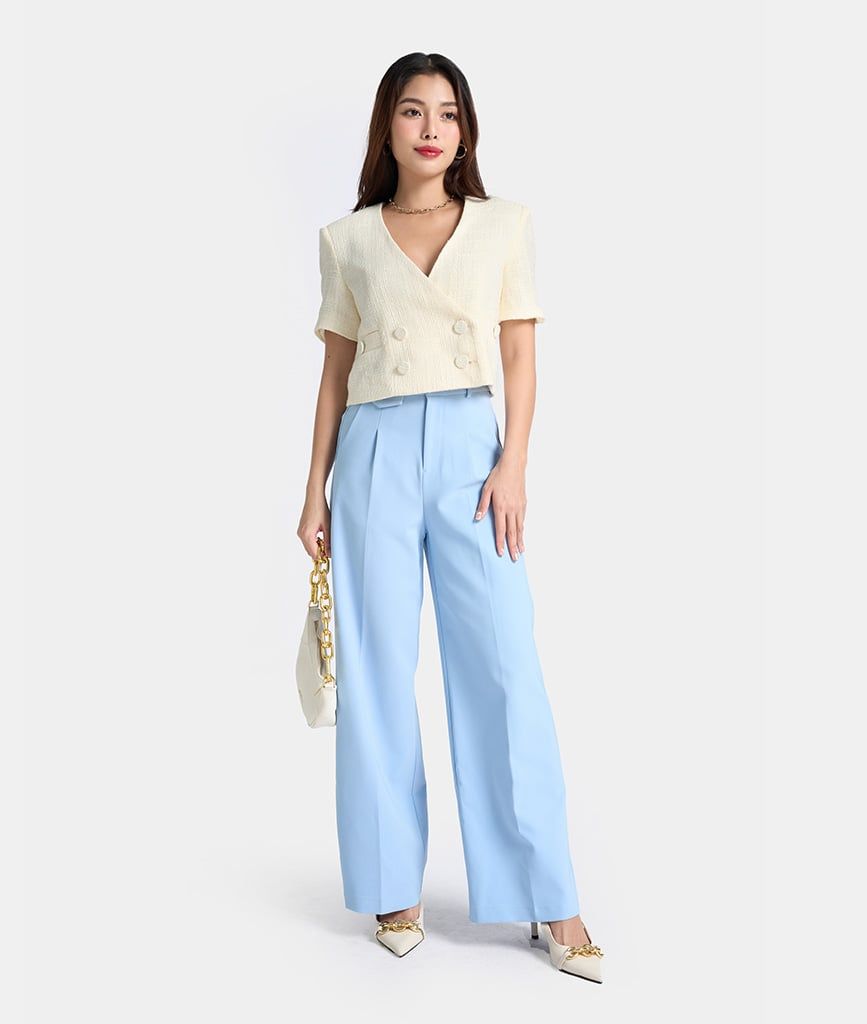 Áo blazer crop ngắn tay