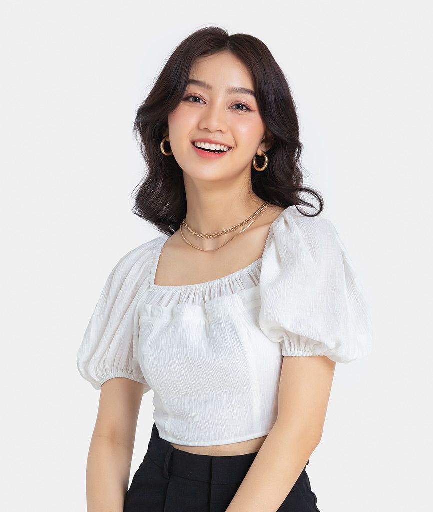 ÁO CROPTOP CỔ VUÔNG NHÚN THUN