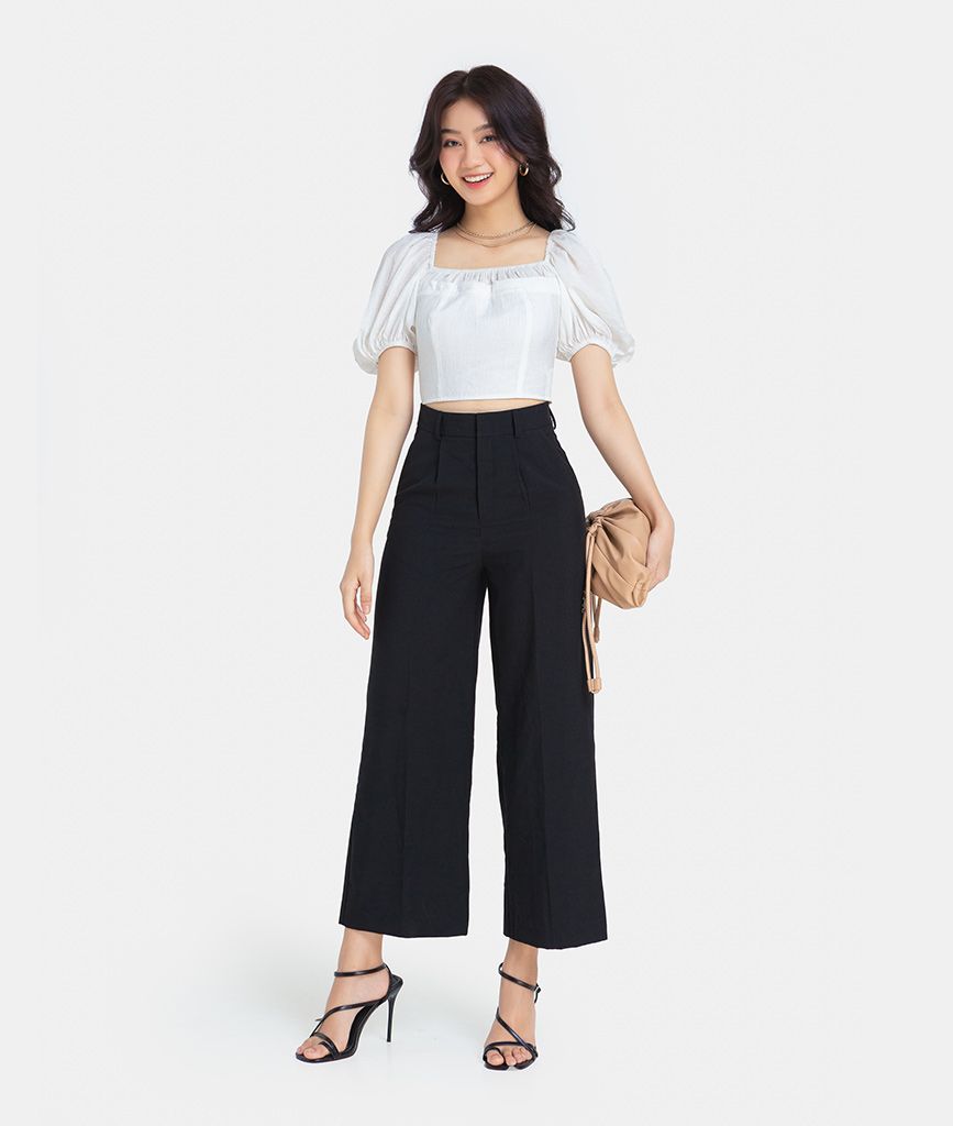 ÁO CROPTOP CỔ VUÔNG NHÚN THUN