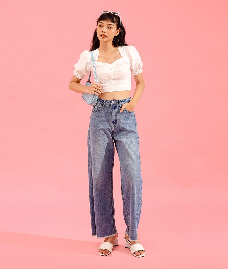 Áo croptop tay phồng